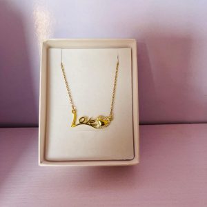 "Love" Styled Necklace (with Earrings)